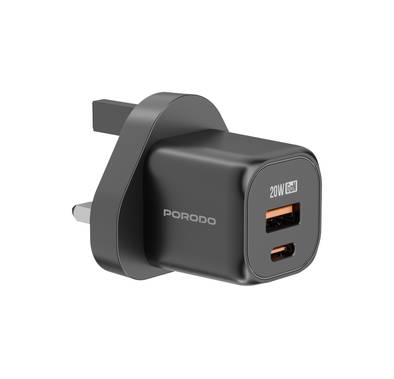 Porodo Dual Port Wall Charger, 18W USB QC3.0, PD 20W, UK ...