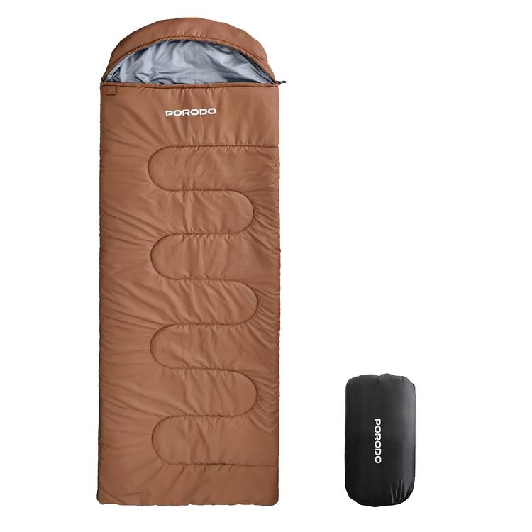 Porodo Lifestyle Camping Sleeping Bag With Heat Function, Versatile And Portable, High Quality Material - Brown