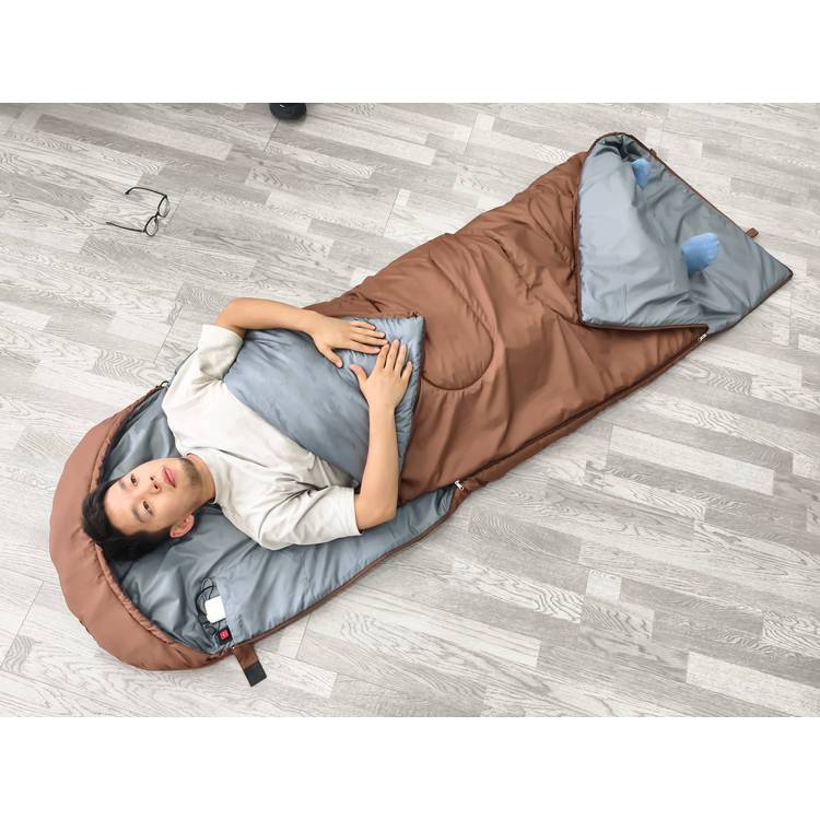 Porodo Lifestyle Camping Sleeping Bag With Heat Function, Versatile And Portable, High Quality Material - Brown