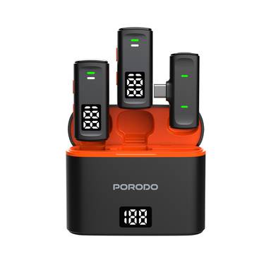  Porodo Wireless Collar Double Microphone with Charging C...