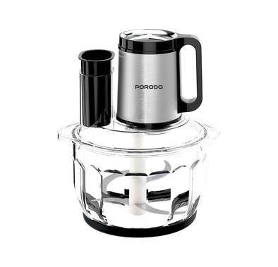 Porodo Meat Chopper Food Processor with Powerful Motor Performance, 3 Speed Levels, Sharp Cutting Blades, 600W Power, 5L Capacity, Non-Slip Base - Black