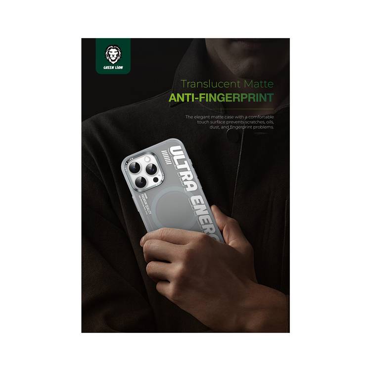Green Lion Ultra MagSafe Case for iPhone 16 Pro, Ultra-Shockproof, Anti-Scratch Edge, Anti-Fingerprint, Powerful Attraction, Creative Sport Style - Natural Titanium