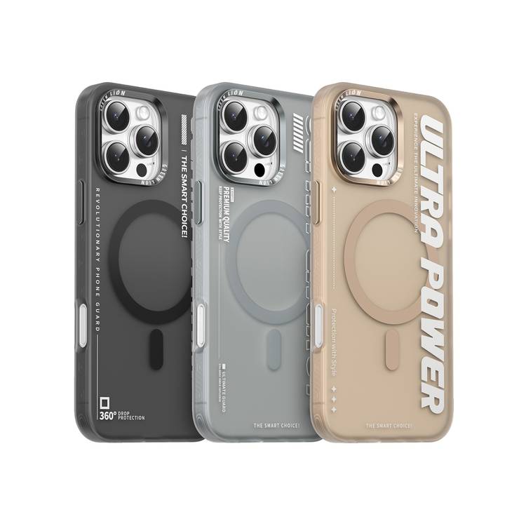Green Lion Ultra MagSafe Case for iPhone 16 Pro, Ultra-Shockproof, Anti-Scratch Edge, Anti-Fingerprint, Powerful Attraction, Creative Sport Style - Natural Titanium
