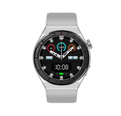 Porodo Zebro Smart Watch Black Dial + Black Silicon Strap & Metal Strap, Water Resistant, Health Monitoring, Activity Tracker - Silver