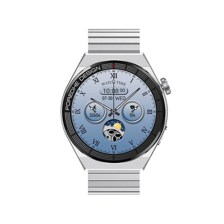 Porodo Zebro Smart Watch Black Dial + Black Silicon Strap & Metal Strap, Water Resistant, Health Monitoring, Activity Tracker - Silver