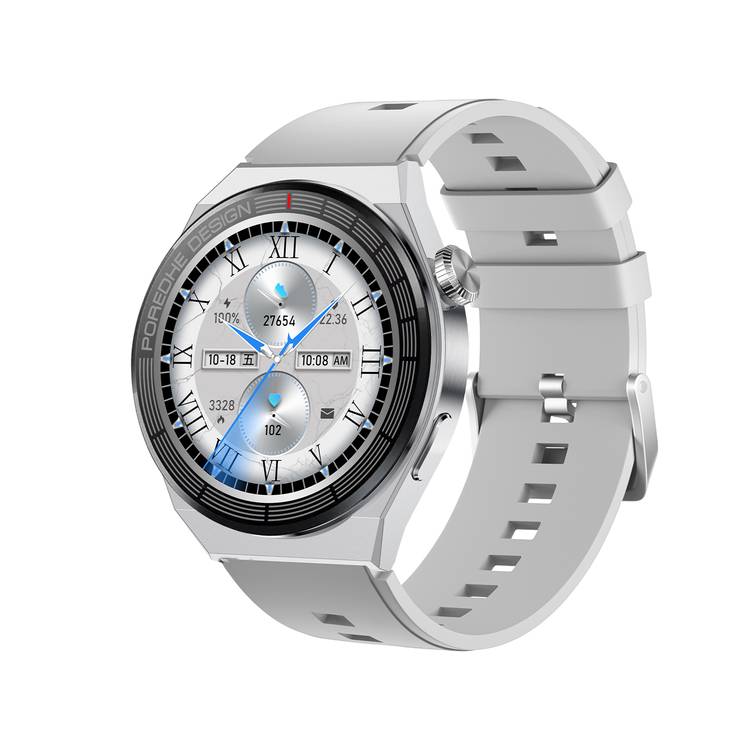 Porodo Zebro Smart Watch Black Dial + Black Silicon Strap & Metal Strap, Water Resistant, Health Monitoring, Activity Tracker - Silver