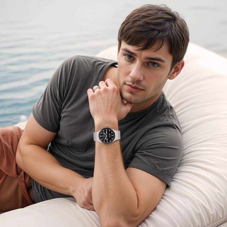 Porodo Zebro Smart Watch Black Dial + Black Silicon Strap & Metal Strap, Water Resistant, Health Monitoring, Activity Tracker - Silver