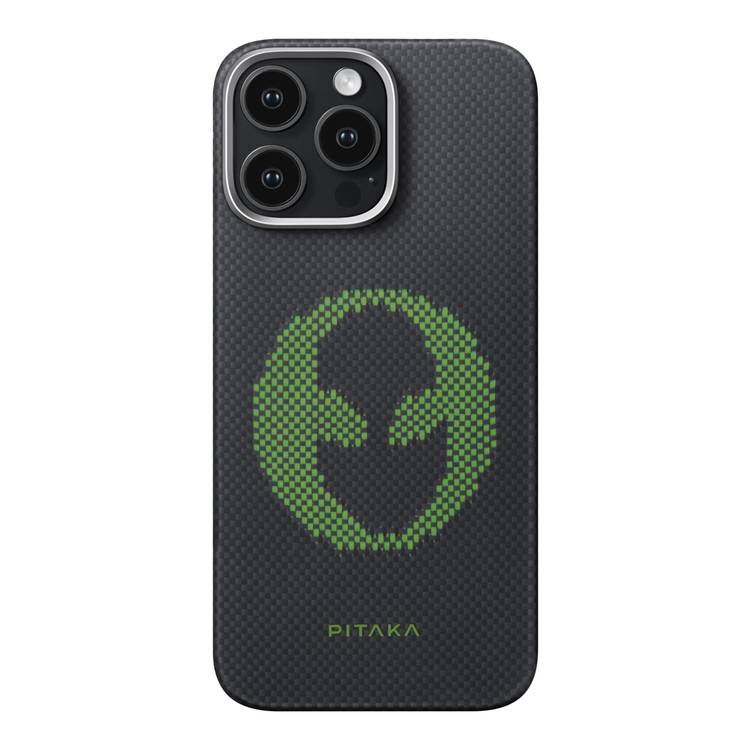 Pitaka Aries Tactile Woven Case for iPhone 16 Pro Max, MagSafe Compatibility, Slim & Lightweight, Secure Grip, Raised Edge Camera - Alien 