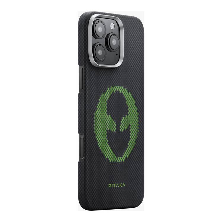Pitaka Aries Tactile Woven Case for iPhone 16 Pro Max, MagSafe Compatibility, Slim & Lightweight, Secure Grip, Raised Edge Camera - Alien 