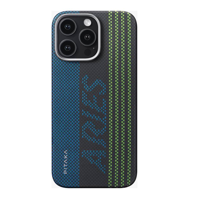 Pitaka Aries Tactile Woven Case for iPhone 16 Pro Max, MagSafe Compatibility, Slim & Lightweight, Secure Grip, Raised Edge Camera - Credit Card