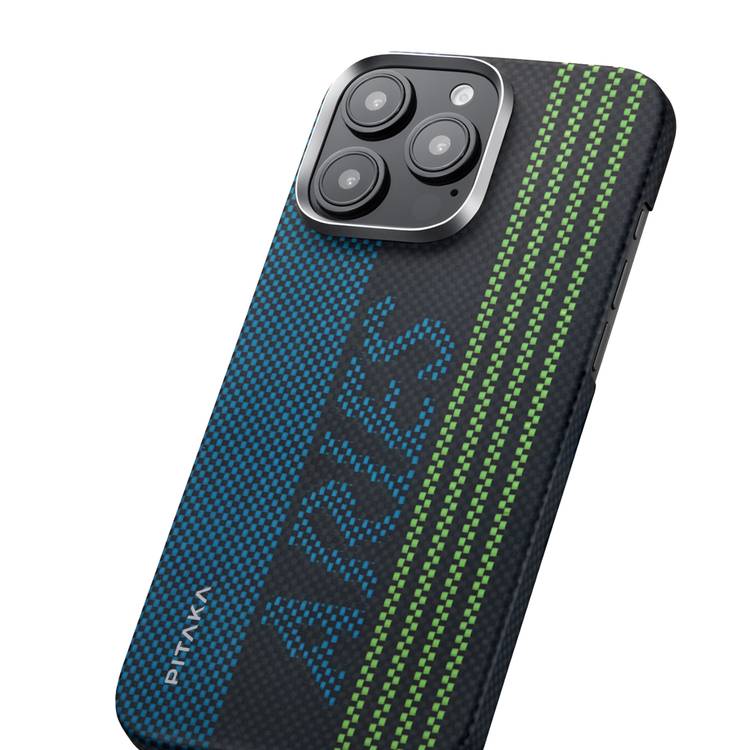 Pitaka Aries Tactile Woven Case for iPhone 16 Pro Max, MagSafe Compatibility, Slim & Lightweight, Secure Grip, Raised Edge Camera - Credit Card