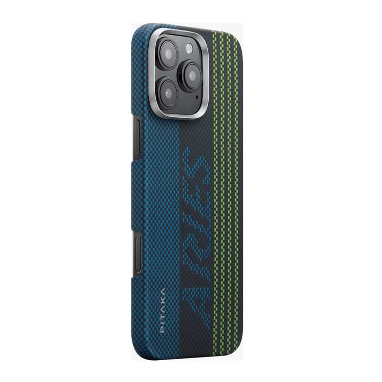 Pitaka Aries Tactile Woven Case for iPhone 16 Pro Max, MagSafe Compatibility, Slim & Lightweight, Secure Grip, Raised Edge Camera - Credit Card