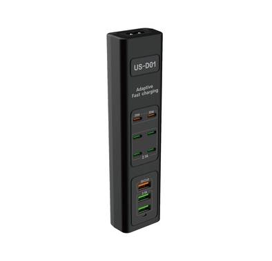Porodo 85W Multi-Port USB Charging Hub with 35W Power Delivery, Simultaneous Charging, 2m Cable Length, Fast Charging Support, Built-in Safeguards - Black