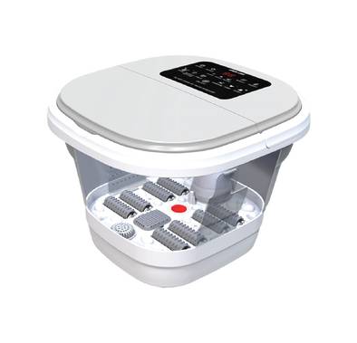 Green Lion Foldable Foot Bath Massager with 4 Massage Modes, 8L Capacity, Smart Touch Screen, 420W Rated Power, Bubble Surfing Massage, Intelligent Timing - Gray