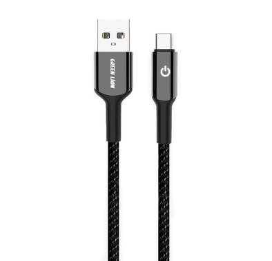 Green Lion USB-A to USB-C Braided Cable, 1m Length, Charg...