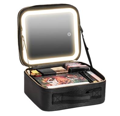 Green Lion Makeup Organizer with 4K Mirror, Chic Design, ...