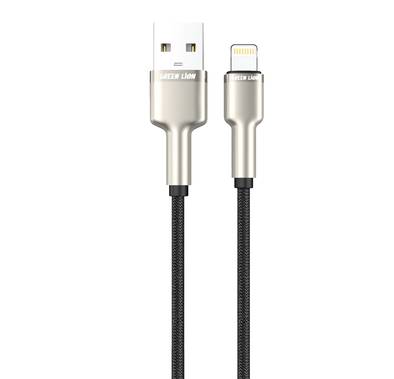 Green Lion USB-A to Lightning Braided Cable with 1m Lengt...