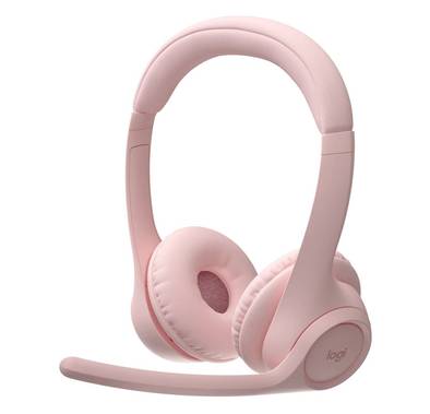 Logitech Zone 300 Wireless Headset with Great Audio Performance, Customize with Logi Tune, Bluetooth 5.3, Dual Noise-Canceling Mics , Ultra Lightweight & Comfortable - Rose