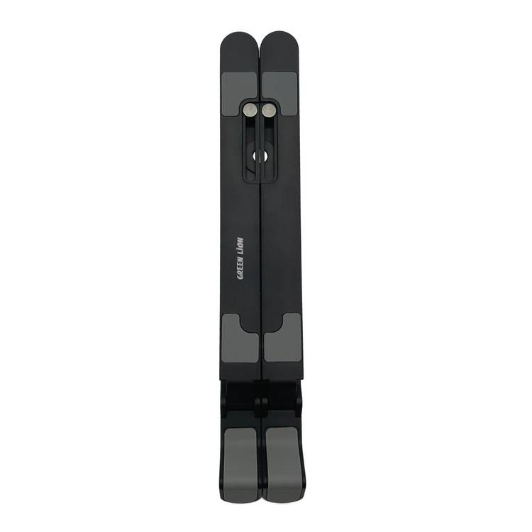 Green Lion Foldable Laptop Stand with 7 Tilts, Anti-Slip Surface, Fast Heat Dissipation, Multi-Angle Adjustable, Double X Hinge Type, 5kg Weight Capacity - Black