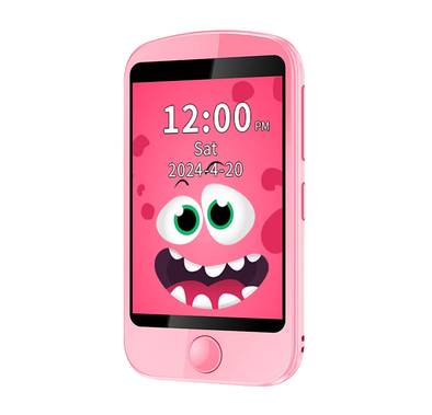 Porodo Kids 4G Smart Phone, 700mAh Battery Capacity, 24 Hours Normal Usage, 48 Hours Standby Time, SOS Calling, 2.8" Screen Size - Pink