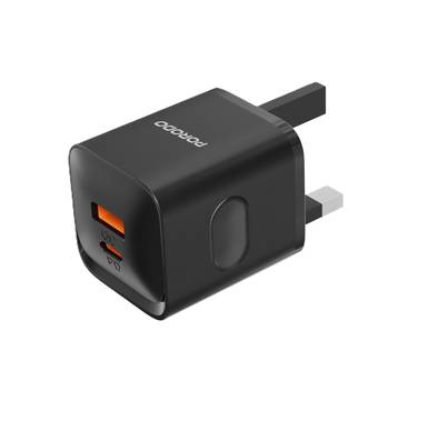 Porodo Dual Port Wall Charger UK, PD 20W, QC 20W, Over-He...