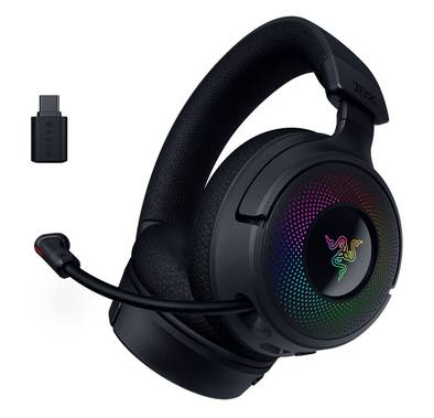 Razer Kraken V4 Gaming Headset with 3 Connectivity Modes, Extreme Audio Precision & Realism, Breathable Fabric with Memory Foam Cushions 