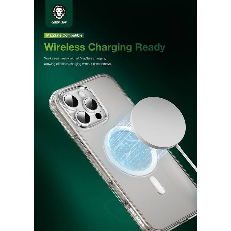 Green Lion Ultra Clear MagSafe Case for iPhone 16 Pro, Camera Protection, Anti-Yellowing, Anti-Scratch - Clear