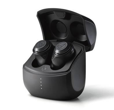 Audio-Technica Wireless Earphones, Noise-Cancelling Mode, Dynamic Type, Up to 50 Hours Battery Life, 9 mm Driver Diameter - Black