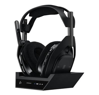 Logitech G Astro A50 X Gaming Headset with Base Station with 24 Hours Battery Life, LIGHTSPEED Broadcast-Quality Microphone, PRO-G GRAPHENE Audio Drivers - Black