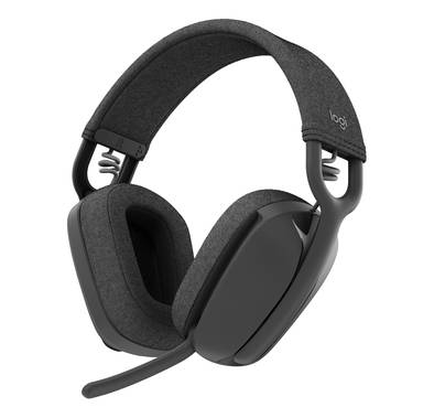 Logitech Zone Vibe 100 Wireless Headphones with Bluetooth 5.2, multipoint Bluetooth connectivity, Noise Canceling Microphone, 20 Hours Battery Life - Graphite
