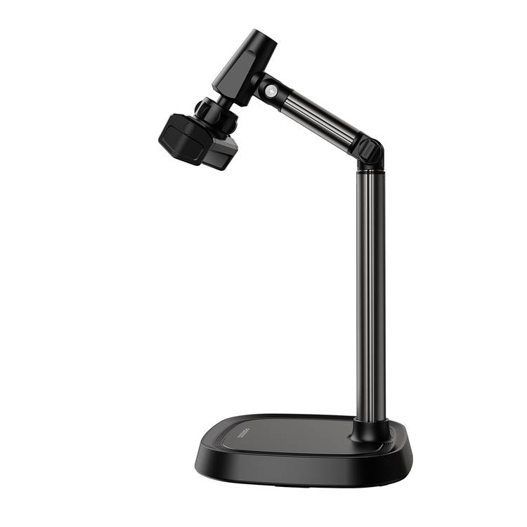 Porodo Multi-Angle Desktop Phone Stand with Flexible Viewing Angle, Secure Attachment, Up to 6.7" Devices Compatible - Black