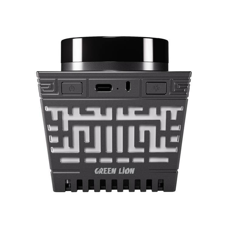 Green Lion Moon Bakhour Quran Speaker, 5 Hours Working Time, 2000mAh Battery, Bluetooth V5.1, 10m Transmission Range - Black