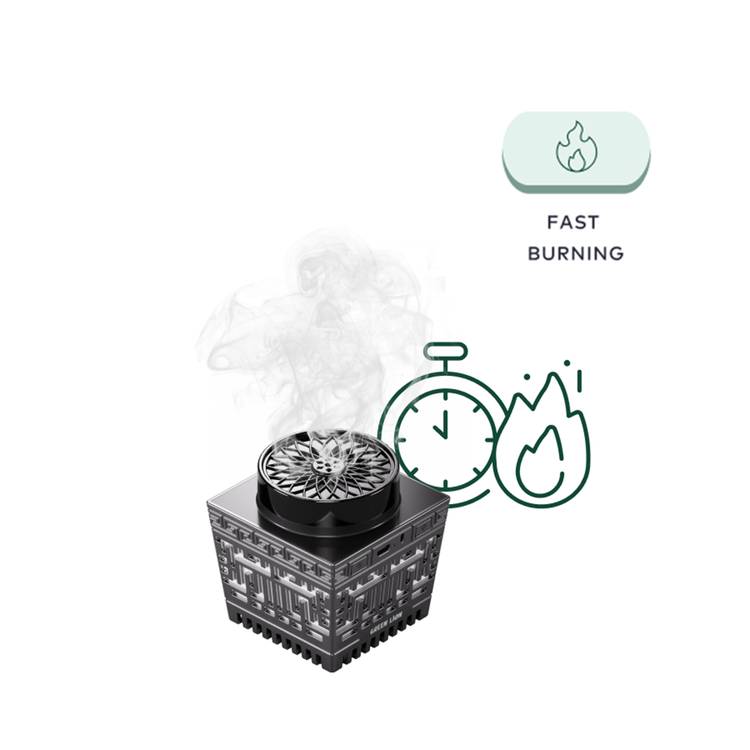 Green Lion Moon Bakhour Quran Speaker, 5 Hours Working Time, 2000mAh Battery, Bluetooth V5.1, 10m Transmission Range - Black