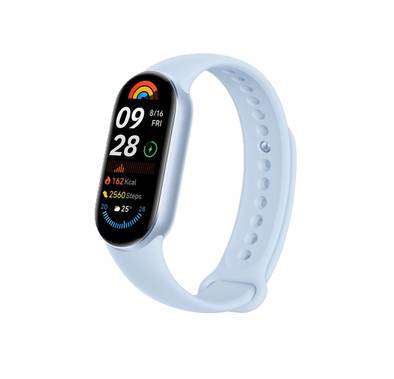 Xiaomi Mi Band 9 Activity Tracker, 21 Days Battery Life, 1h Recharge, 5ATM Water Resistant, Magnetic Charging, Android & iOS Compatible - Arctic Blue