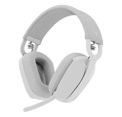 Logitech Zone Vibe 100 Wireless Headphones with Bluetooth 5.2, multipoint Bluetooth connectivity, Noise Canceling Microphone, 20 Hours Battery Life - Off White