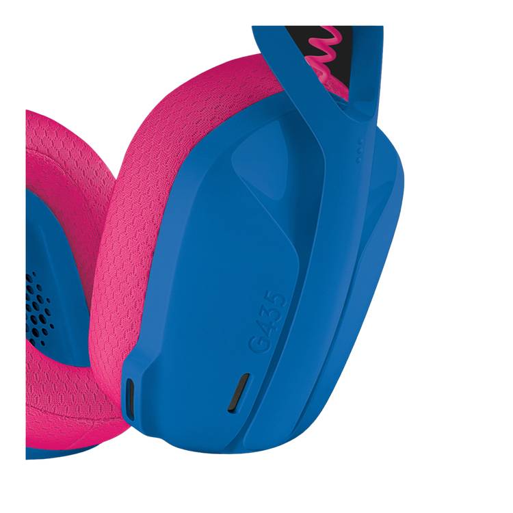 Logitech G435 Wireless Gaming Headset with Sound Insulating Storage Foam, Virtual Microphone ARM, Lightweight Comfort, 18 Hours Battery Life - Blue and Raspberry