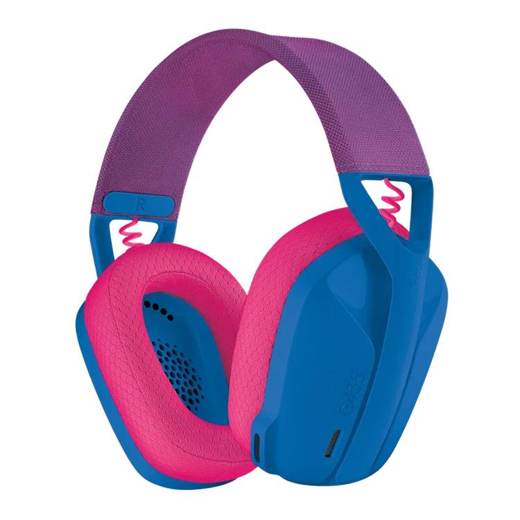 Logitech G435 Wireless Gaming Headset with Sound Insulating Storage Foam, Virtual Microphone ARM, Lightweight Comfort, 18 Hours Battery Life - Blue and Raspberry