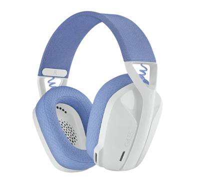 Logitech G435 Wireless Gaming Headset with Sound Insulating Storage Foam, Virtual Microphone ARM, Lightweight Comfort, 18 Hours Battery Life - Off White and lilac