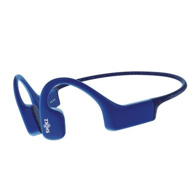 Shokz OpenSwim Wireless Headphones for Swimmers with 8 Hours Battery Life, Silicone Rubber Carrying Case, 7th Generation Bone Conduction, Open Ear Comfort - Blue