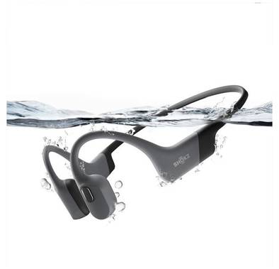 Shokz Openswim Pro Headphones with Dual Noise Reduction Technology, Crystal Clear Calling, Silicone Rubber Carrying Case, 9 Hours Battery Life - Gray