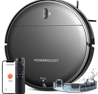 Smart Robovac Vacuum & Mop, 2600mAh Battery Capacity, 200...