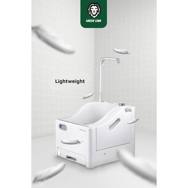  Green Lion Portable Wudu Machine with Pressure Foot Pedal, 2.5 L Clean Water Capacity, 2x1800 mAh Batteries, Lightweight Design, No Installation Required, Safe to Use - White