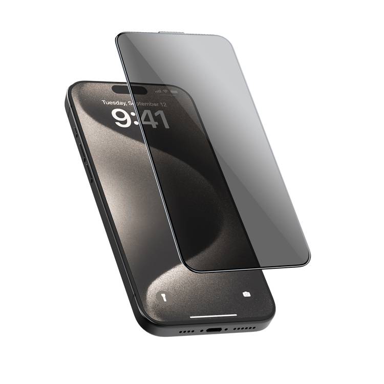 Froog Privacy Screen Protector Anti-Peeping Full Protection Glass for iPhone 15, Anti Fingerprint, Scratch Resistant - Privacy