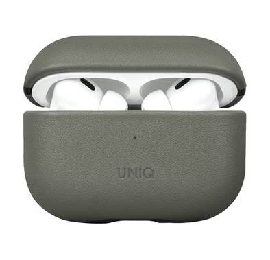 Uniq Terra Genuine Leather Case for AirPods Pro (1st Gen & 2nd Gen), Inner Microfiber Lining, Braided Wrist Strap, Wired and Wireless Charging