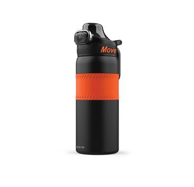 Green Lion Athlete Thermal Bottle, 550 mL Capacity, 12 Hours Thermal Efficiency, 14 Hours Cooling Efficiency, Easy Press Button, 360°-Anti-Corrosion, Non-Slip Grip - Orange