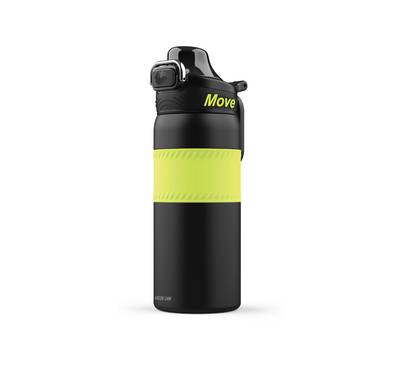 Green Lion Athlete Thermal Bottle, 550 mL Capacity, 12 Hours Thermal Efficiency, 14 Hours Cooling Efficiency, Easy Press Button, 360°-Anti-Corrosion, Non-Slip Grip - Green