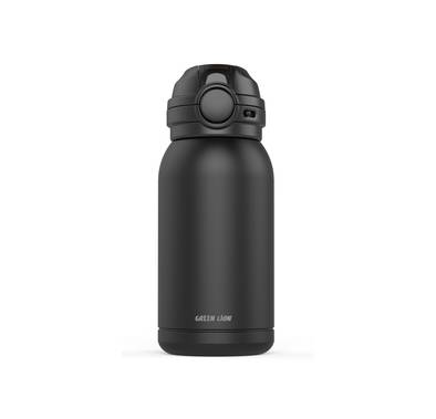 Green Lion Fusion Thermal Bottle, 580 mL Capacity, 14 Hours Cooling Efficiency, 12 Hours Thermal Efficiency, Double Wall Vacuum Insulation, Easy Press Button, 360°-Anti-Corrosion - Black