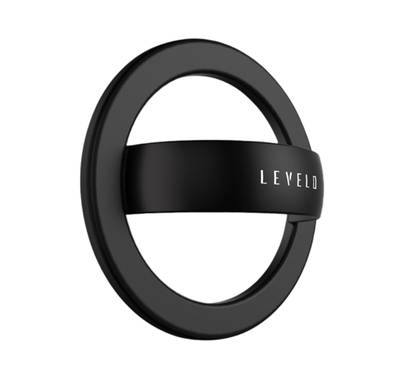 Levelo Luna MagSafe Phone Ring Holder with Comfortable Grip, 360 Full Rotation, Non-Slip Surface - Black 