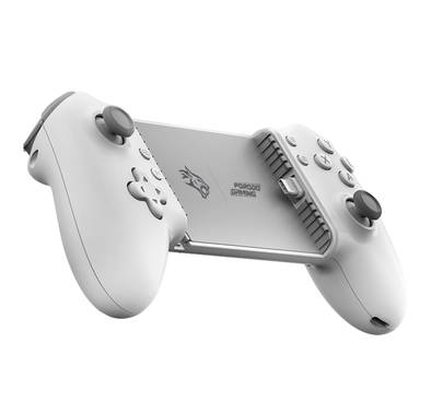 Porodo Gaming Multi-Platform Game Controller, Bluetooth & Wired Connection, Supported Devices of Up to 176mm in Width, 1000Hz High Polling Rate, Ergonomic Grip - White