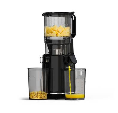 Porodo Lifestyle Cold Press Slow Juicer with 1.8L Hopper Capacity & 800mL Pulp Cup Capacity, Efficient Juice Extraction, Quiet 72dB Noise Level, Effortless Maintenance, 5.3" Wide Feeding, Reverse Function, 1L Juicer Cup Capacity - Black